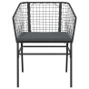 Ensemble à manger de jardin coussins 7pcs noir poly rotin verre 514864514864