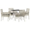 Ensemble de salle à manger pour jardin 5 pcs Gris clair 514885514885