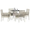 Ensemble de salle à manger pour jardin 5 pcs Gris clair 514885514885