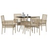 Ensemble de salle à manger pour jardin 5 pcs Beige polyrotin 514886514886