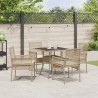 Ensemble de salle à manger pour jardin 5 pcs Beige polyrotin 514886514886