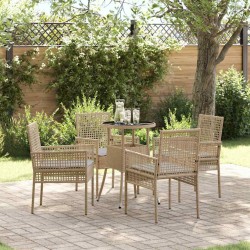 Ensemble de salle à manger pour jardin 5 pcs Beige polyrotin 514894514894