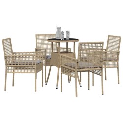 Ensemble de salle à manger pour jardin 5 pcs Beige polyrotin 514894514894