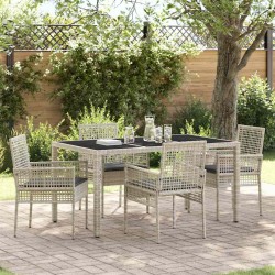Ensemble de salle à manger pour jardin 5 pcs Gris clair 514895514895