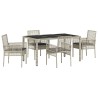 Ensemble de salle à manger pour jardin 5 pcs Gris clair 514895514895