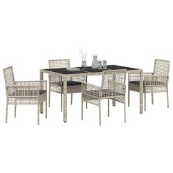 Ensemble de salle à manger pour jardin 5 pcs Gris clair 514895514895