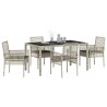 Ensemble de salle à manger pour jardin 5 pcs Gris clair 514895514895