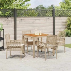 Ensemble de salle à manger pour jardin 5 pcs Beige polyrotin 514896514896