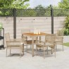 Ensemble de salle à manger pour jardin 5 pcs Beige polyrotin 514896514896