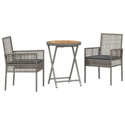 Ensemble bistro de jardin 3 pcs Gris polyrotin 514898514898