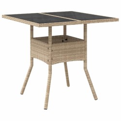 Ensemble de salle à manger pour jardin 3 pcs Beige polyrotin 514899514899