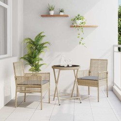 Ensemble bistro de jardin 3 pcs Beige polyrotin 514901514901