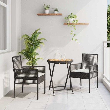 Ensemble bistro de jardin 3 pcs Noir polyrotin 514902514902