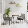 Ensemble bistro de jardin 3 pcs Noir polyrotin 514902514902