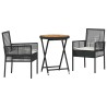 Ensemble bistro de jardin 3 pcs Noir polyrotin 514902514902