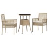 Ensemble de salle à manger pour jardin 3 pcs Beige polyrotin 514903514903
