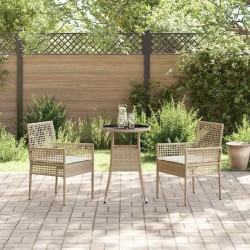 Ensemble de salle à manger pour jardin 3 pcs Beige polyrotin 514903514903