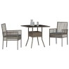 Ensemble de salle à manger pour jardin 3 pcs Gris polyrotin 514911514911