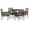 Ensemble de salle à manger pour jardin 5 pcs Marron polyrotin 514912514912