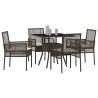 Ensemble de salle à manger pour jardin 5 pcs Marron polyrotin 514912514912