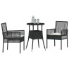 Ensemble de salle à manger pour jardin 3 pcs Noir polyrotin 514915514915