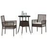 Ensemble de salle à manger pour jardin 3 pcs Marron polyrotin 514917514917