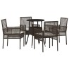 Ensemble de salle à manger pour jardin 5 pcs Marron polyrotin 514918514918