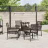 Ensemble de salle à manger pour jardin 5 pcs Marron polyrotin 514918514918
