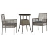 Ensemble de salle à manger pour jardin 3 pcs Gris polyrotin 514919514919