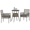 Ensemble de salle à manger pour jardin 3 pcs Gris polyrotin 514919514919