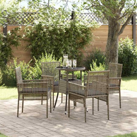Ensemble de salle à manger pour jardin 5 pcs Gris polyrotin 514920514920