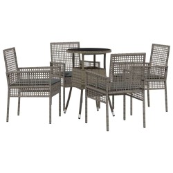 Ensemble de salle à manger pour jardin 5 pcs Gris polyrotin 514920514920