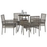 Ensemble de salle à manger pour jardin 5 pcs Gris polyrotin 514920514920