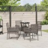 Ensemble de salle à manger pour jardin 5 pcs Gris polyrotin 514920514920