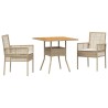 Ensemble de salle à manger pour jardin 3 pcs Beige polyrotin 514922514922