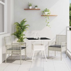 Ensemble de salle à manger pour jardin 3 pcs Gris clair 514923514923