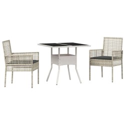 Ensemble de salle à manger pour jardin 3 pcs Gris clair 514923514923