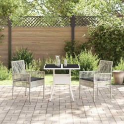 Ensemble de salle à manger pour jardin 3 pcs Gris clair 514923514923