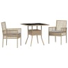 Ensemble de salle à manger pour jardin 3 pcs Beige polyrotin 514924514924