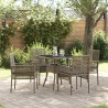 Ensemble de salle à manger pour jardin 5 pcs Gris polyrotin 514925514925
