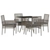 Ensemble de salle à manger pour jardin 5 pcs Gris polyrotin 514925514925