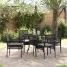 Ensemble de salle à manger pour jardin 5 pcs Noir polyrotin 514927514927