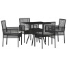 Ensemble de salle à manger pour jardin 5 pcs Noir polyrotin 514927514927
