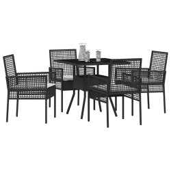 Ensemble de salle à manger pour jardin 5 pcs Noir polyrotin 514927514927