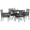 Ensemble de salle à manger pour jardin 5 pcs Noir polyrotin 514927514927