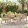 Ensemble de salle à manger pour jardin 5 pcs Beige polyrotin 514929514929