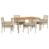 Ensemble de salle à manger pour jardin 5 pcs Beige polyrotin 514929514929