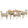 Ensemble de salle à manger pour jardin 5 pcs Beige polyrotin 514929514929