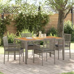 Ensemble de salle à manger pour jardin 5 pcs Gris polyrotin 514931514931