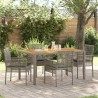 Ensemble de salle à manger pour jardin 5 pcs Gris polyrotin 514931514931